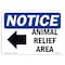 Signmission OSHA Notice, 5" Height, Animal Relief Area Left Arrow Sign With Symbol, 7" X 5", Landscape OS-NS-D-57-L-10147 - alternate 1